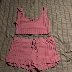 SHEIN Ribbed Mauve Sleepwear Set